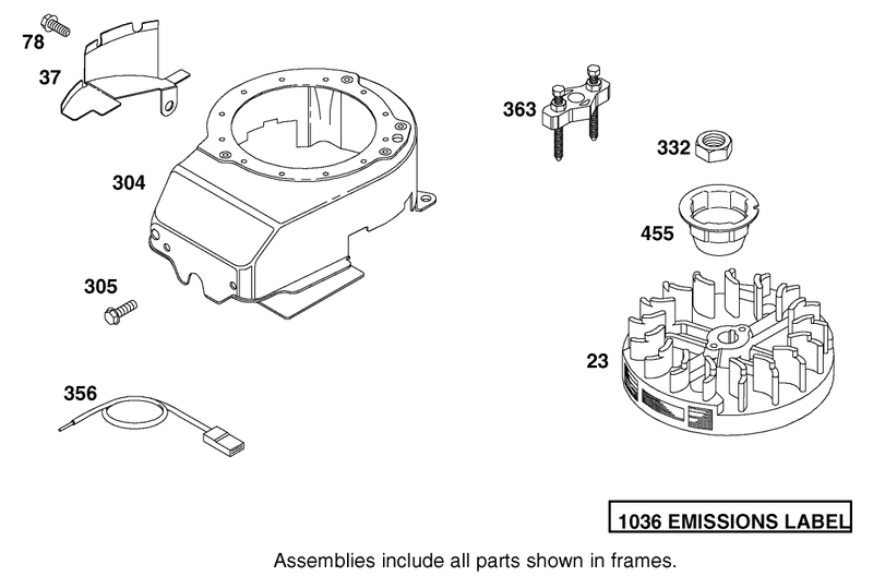 Flywheel And Blower Housing Assembly Briggs And Stratton Model 12f802 1770 B1