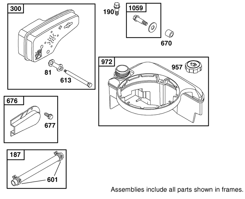 Muffler And Fuel Tank Assembly Briggs And Stratton Model 12f802 1770 B1