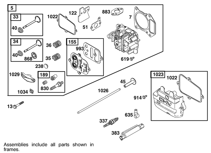 Cylinder Head Assembly Briggs and Stratton 123602 0152 E1
