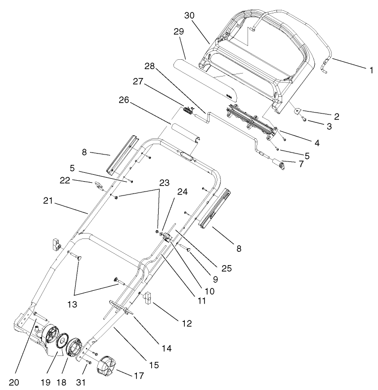 Self Propel Handle And Control Assembly