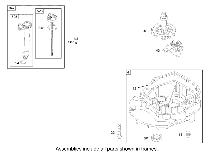 Crankcase Assembly Engine Briggs and Stratton Model 122602 0120 E1