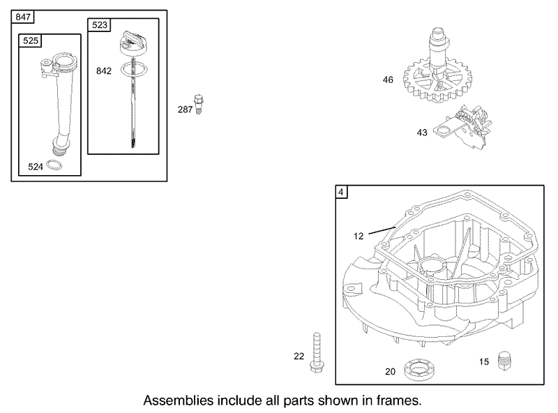 Crankcase Assembly Briggs and Stratton Model 122602 0120 E1