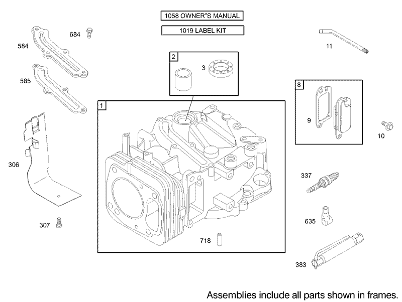 Cylinder Assembly Briggs and Stratton Model 122602 0120 E1