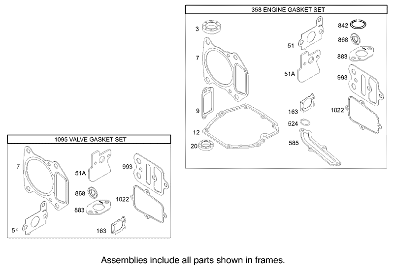 Gasket Assembly Briggs and Stratton Model 122602 0120 E1