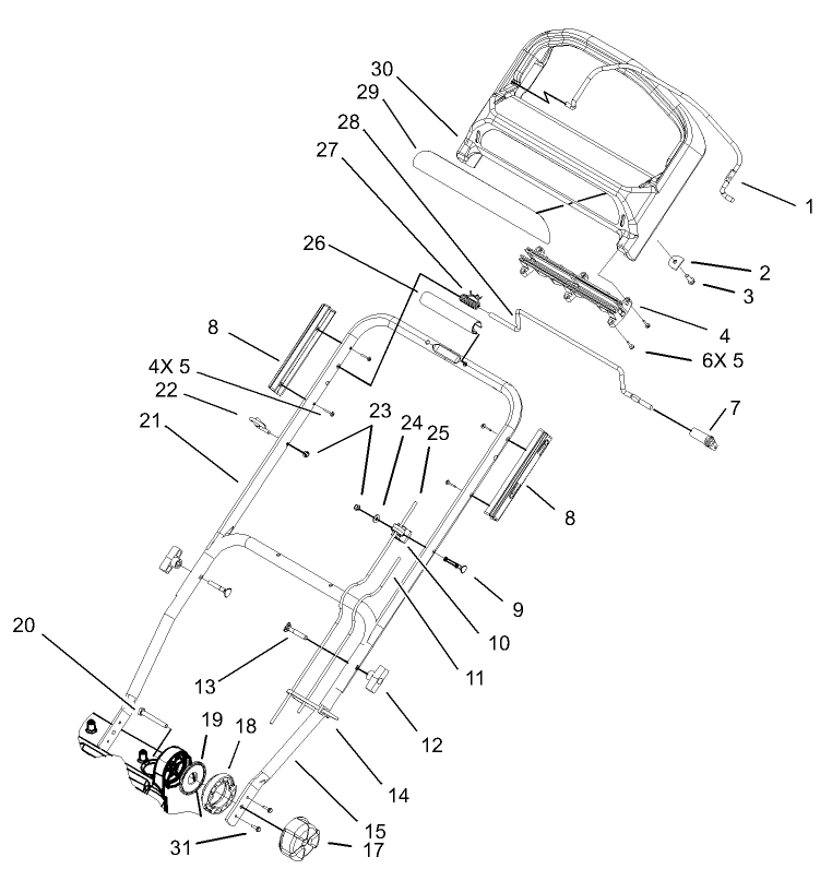 Lower Handle and Adjusting Knob Assembly