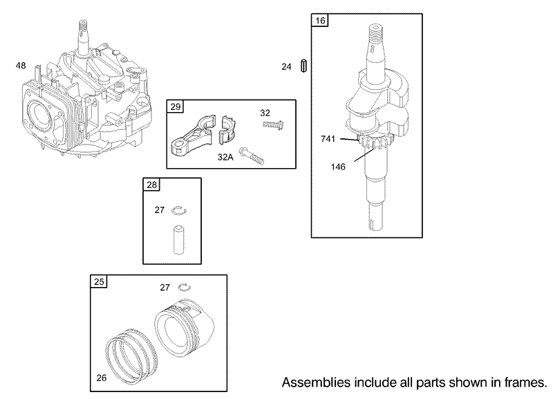 Crankshaft Assembly Briggs and Stratton 122602 0120 E1