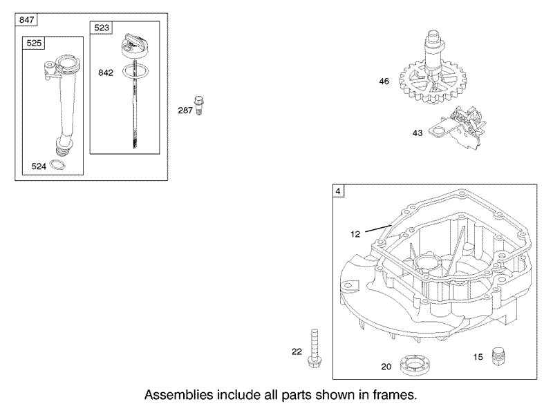 Crankcase Assembly Engine Briggs and Stratton Model 122607 0116 E1
