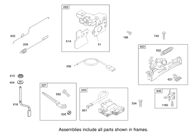 Governor Assembly Engine Briggs and Stratton Model 122607 0116 E1