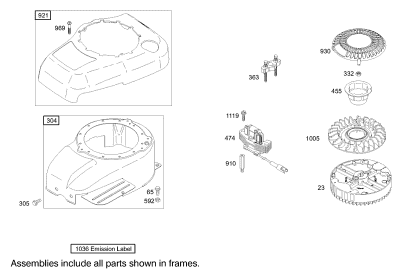 Blower Housing Assembly Briggs and Stratton Model 122607 0116 E1
