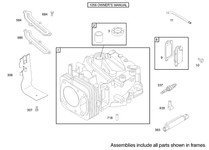 Cylinder Assembly Briggs and Stratton Model 122607 0116 E1