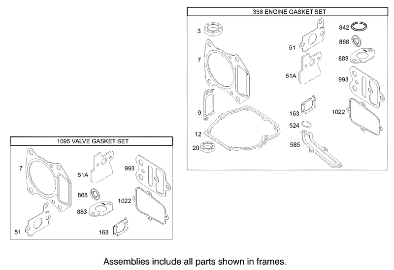Gasket Assembly Briggs and Stratton Model 122607 0116 E1