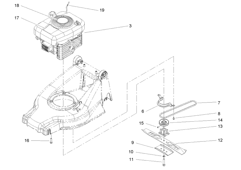 Engine and Blade Assembly
