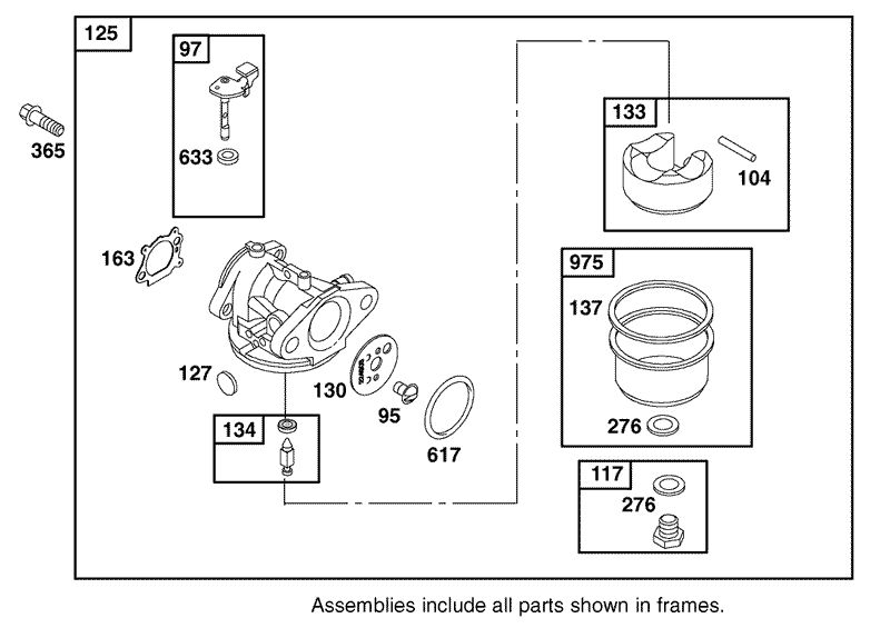 Carburetor Overhaul Kit Assembly Briggs and Stratton Model 12F802 1770 B1
