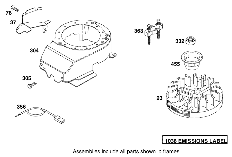 Flywheel and Blower Housing Assembly Briggs and Stratton Model 12F802 1770 B1