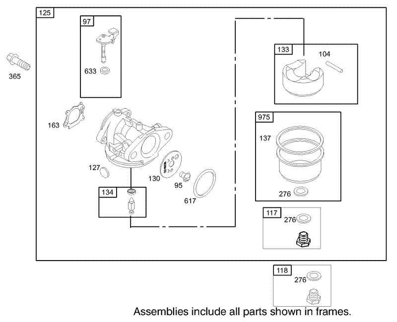 Carburetor Assembly Briggs and Stratton Model 12H802 1720 B1