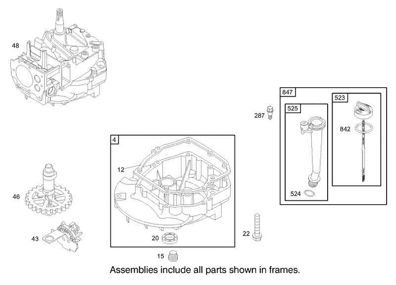 Crankcase Assembly Briggs and Stratton Model 12H802 1720 B1