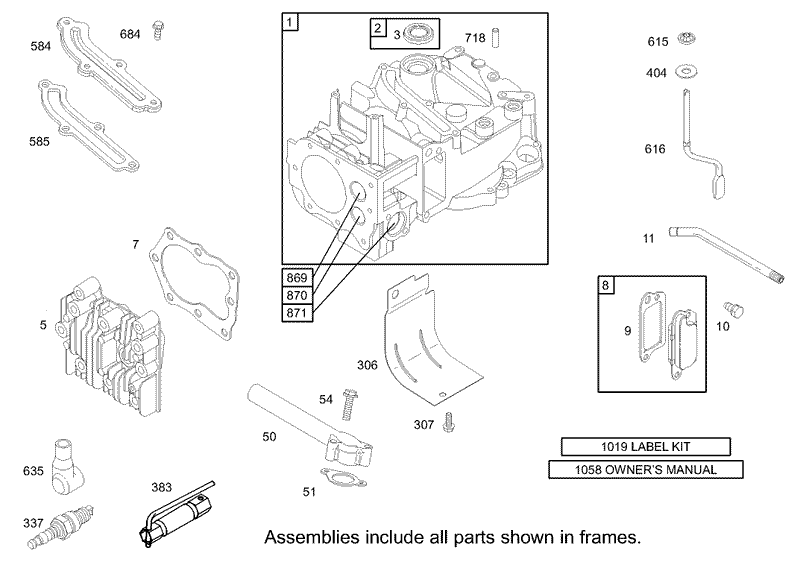 Cylinder Assembly Briggs and Stratton Model 12H802 1720 B1