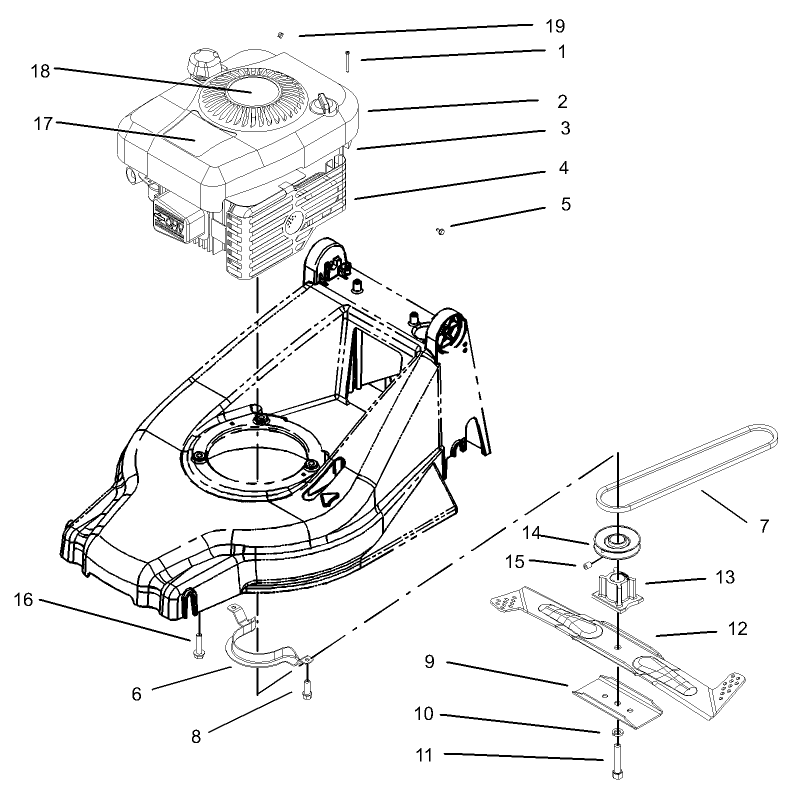 Engine and Blade Assembly