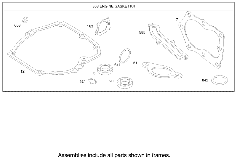 Gasket Assembly Briggs and Stratton Model 12H802 1720 B1