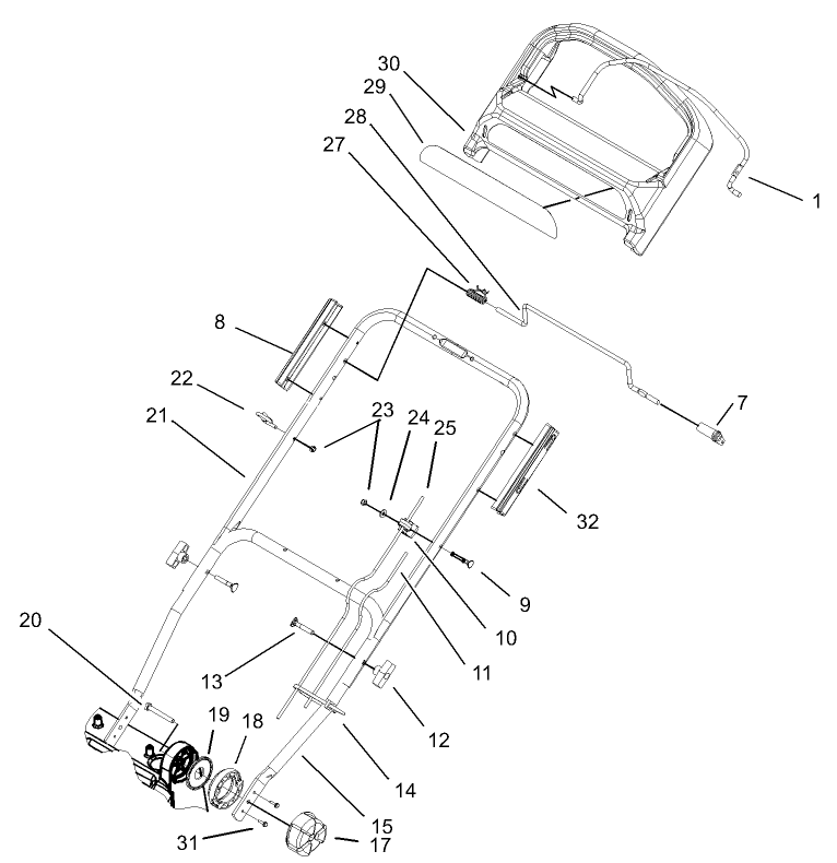 Lower Handle and Adjusting Knob Assembly