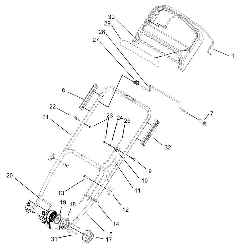 Lower Handle and Adjusting Knob Assembly