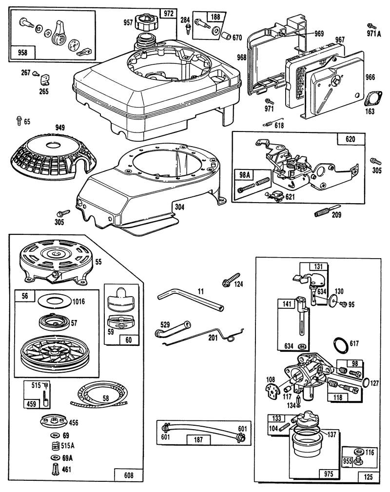 Engine Briggs and Stratton Model No 122702 0142 01