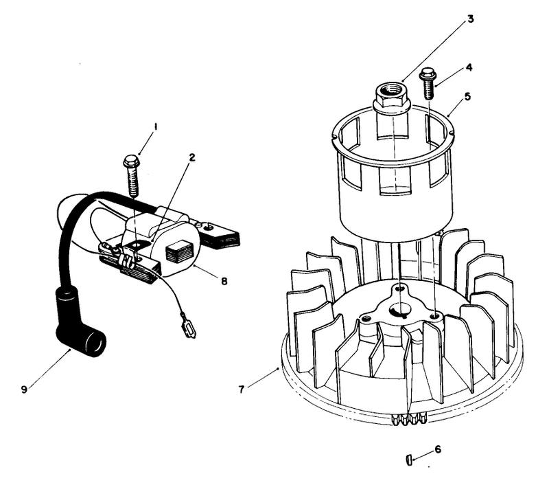 Magneto and Flywheel Assembly model No Vml0 7