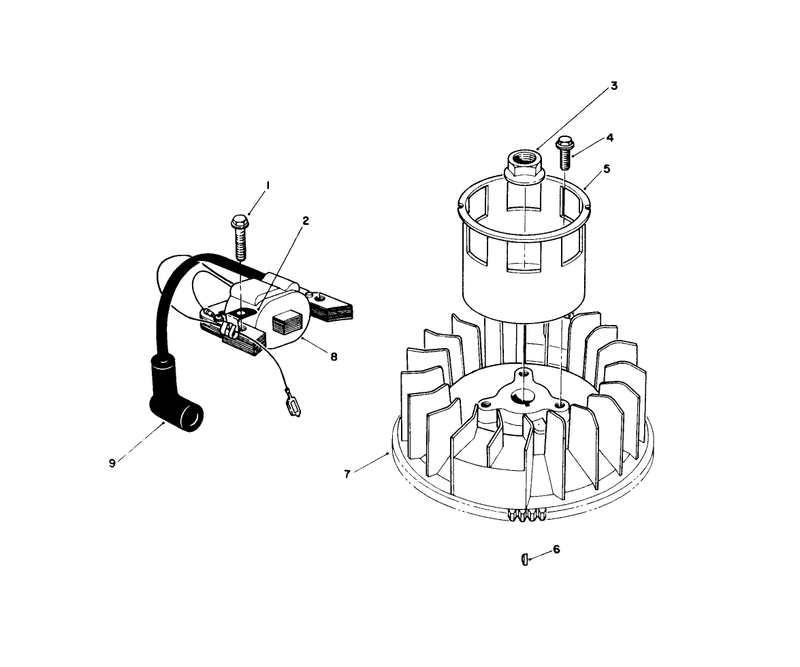 Magneto and Flywheel Assembly model No Vmk9 5