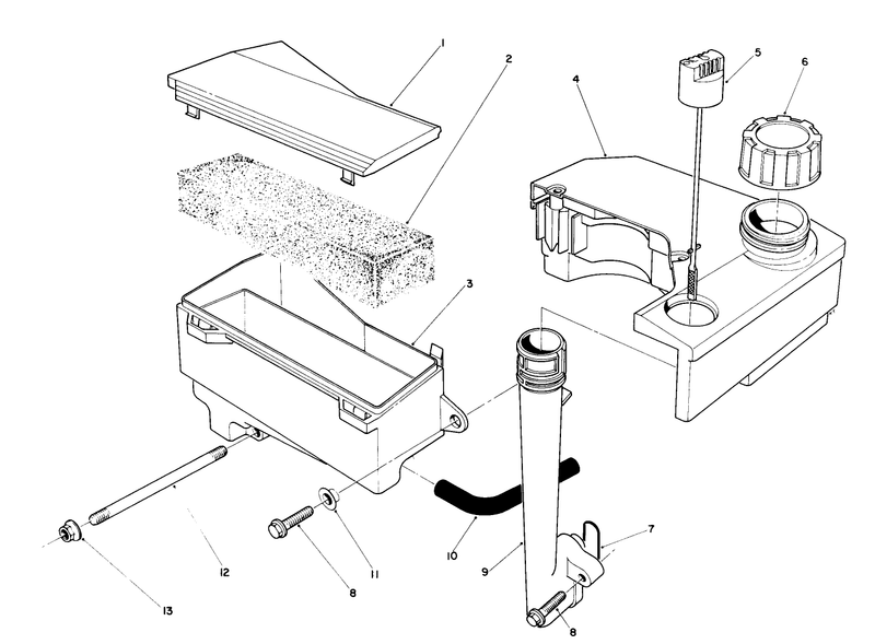 Air Cleaner and Fuel Tank Assembly model No Vml0 5