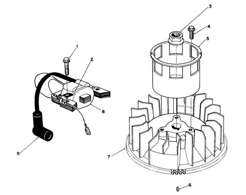 Magneto and Flywheel Assembly model No Vml0 5