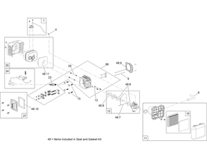 Carburetor Muffler Air Cleaner and Valve Cover Assembly