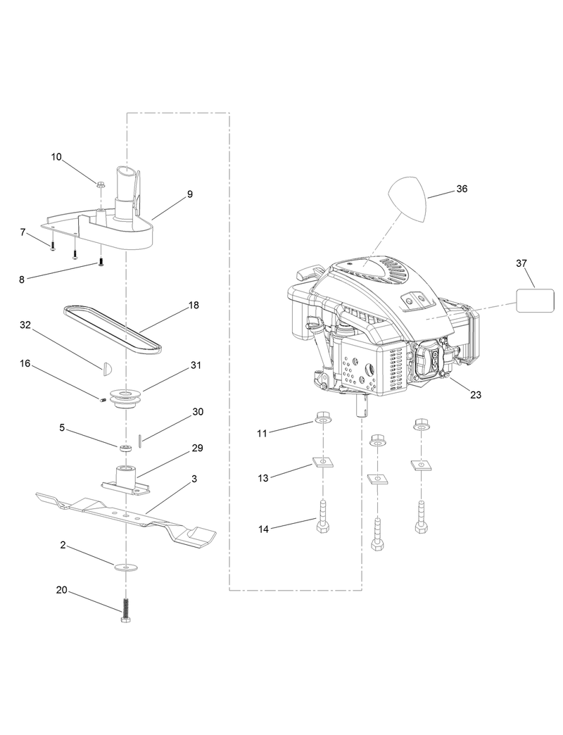 Engine and Blade Assembly
