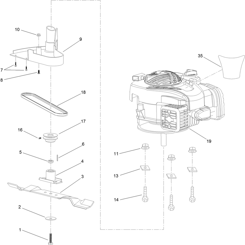 Engine and Blade Assembly
