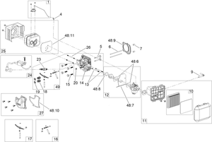 Carburetor Muffler Air Cleaner and Valve Cover Assembly