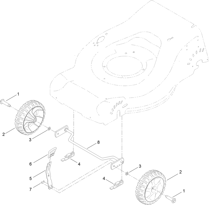 Front Wheel and Height of Cut Assembly