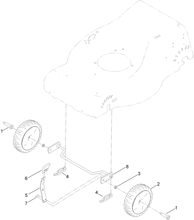 Front Wheel and Height of Cut Assembly
