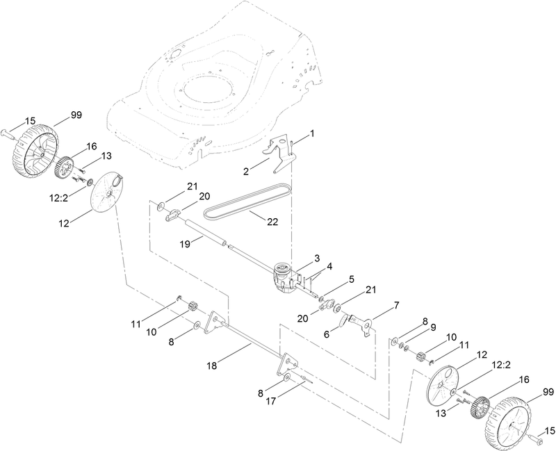 Transmission and Rear Wheel Drive Assembly