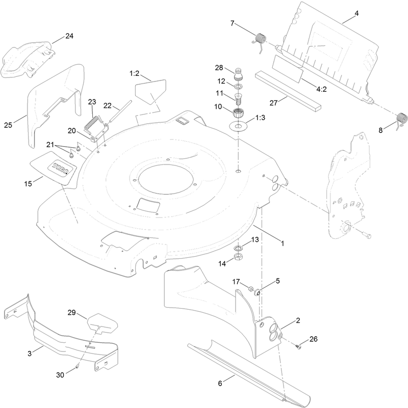 Housing and Rear Deflector Assembly