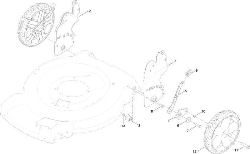 Rear Wheel and Height of Cut Assembly