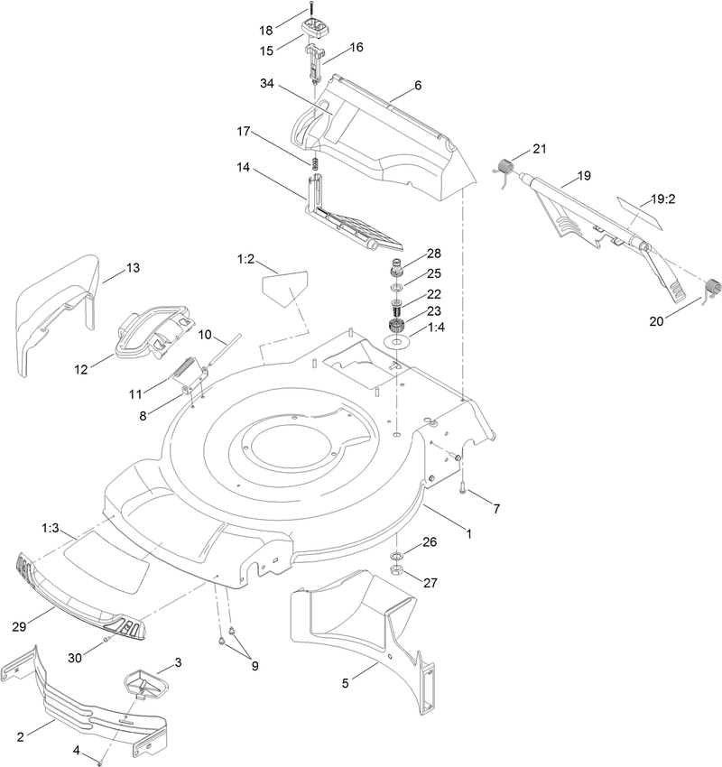 Deck Side Chute and Rear Door Assembly