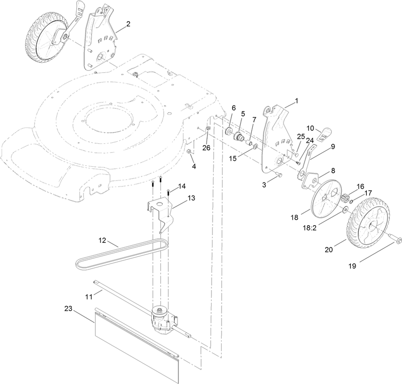 Transmission and Rear Wheel Drive Assembly