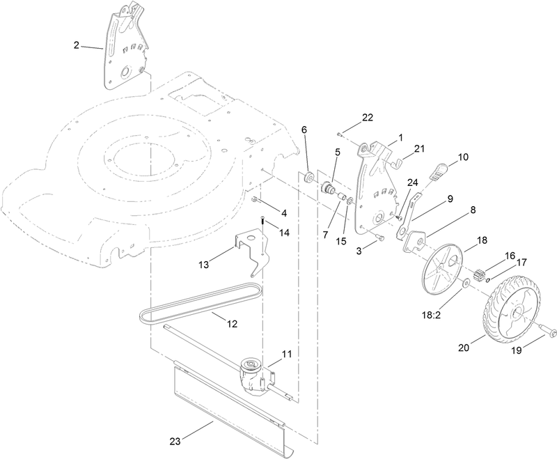 Transmission and Rear Wheel Drive Assembly