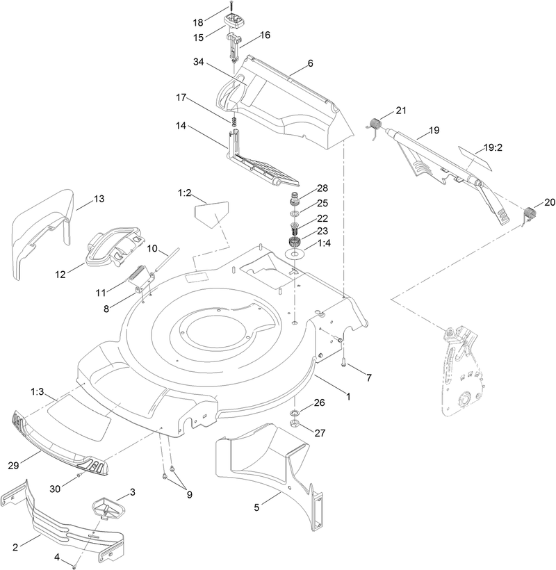 Deck Side Chute and Rear Door Assembly