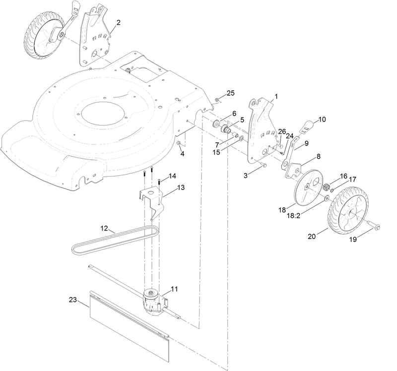 Transmission and Rear Wheel Drive Assembly