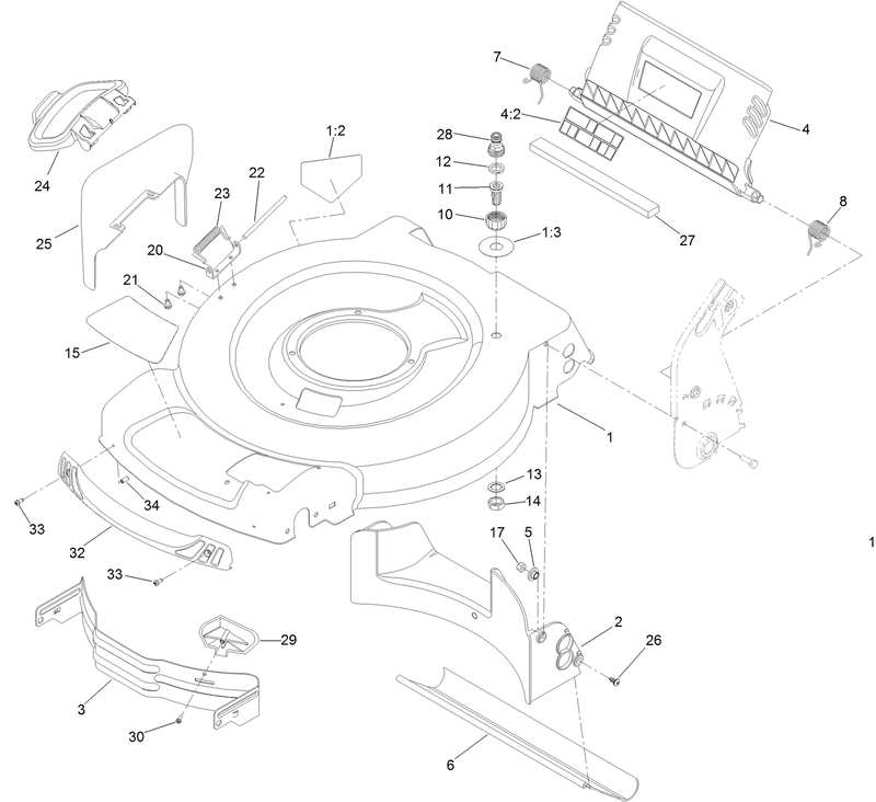 Deck Side Chute and Rear Door Assembly