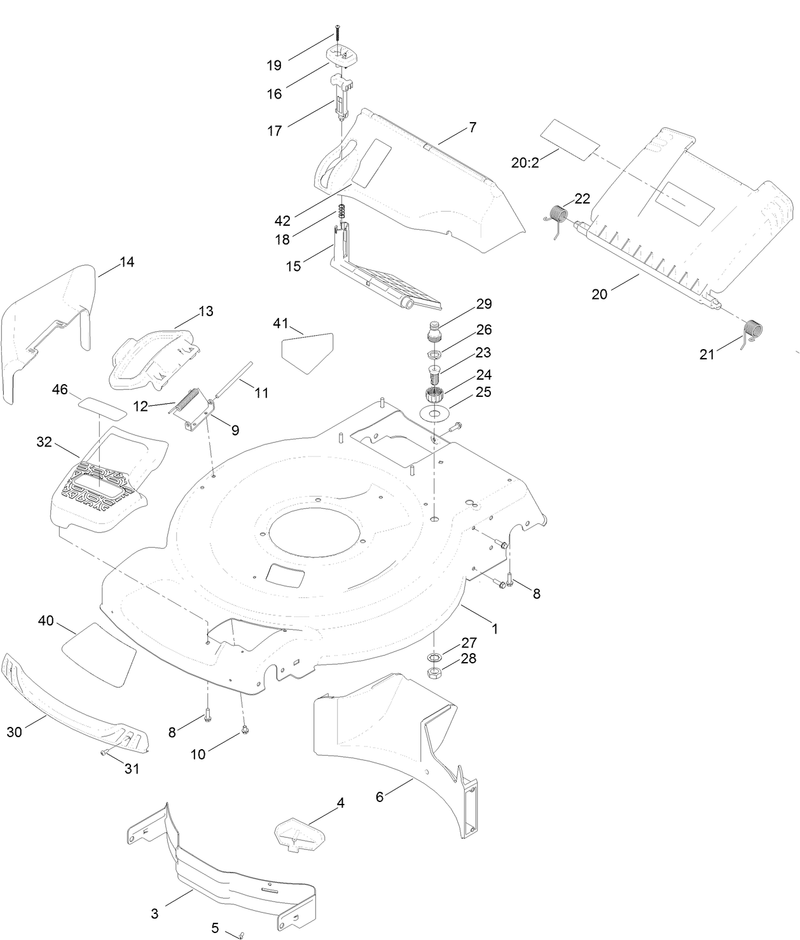Housing and Rear Deflector Assembly