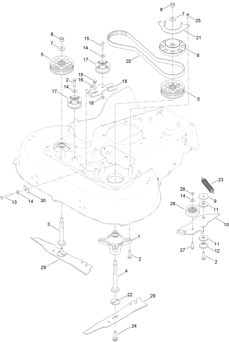 Belt Spindle and Blade Assembly