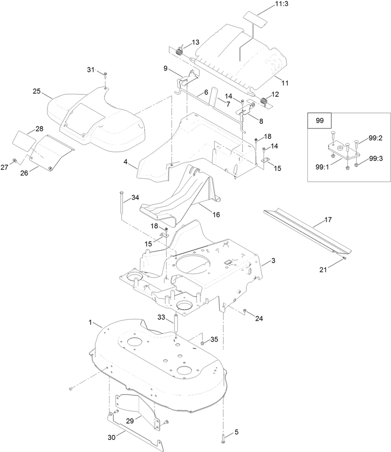 Deck Frame and Chute Assembly