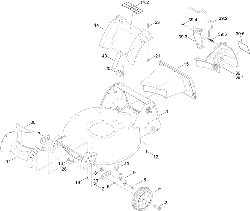 Housing Front Wheel and Rear Door Assembly