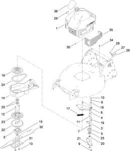 Engine and Blade Brake Control Assembly